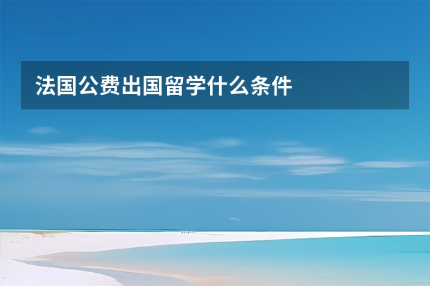 法国公费出国留学什么条件