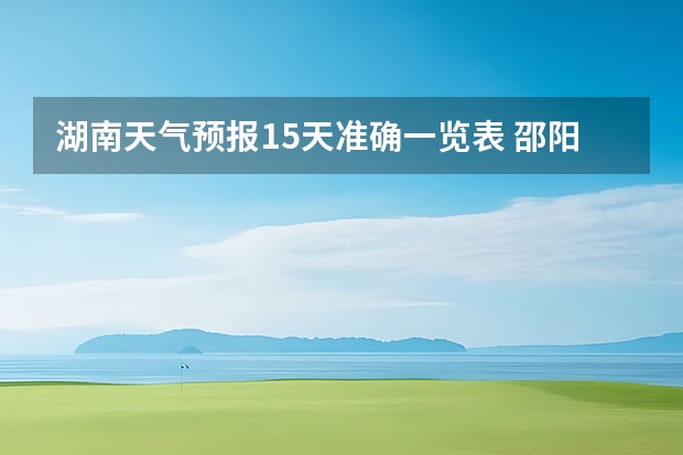 湖南天气预报15天准确一览表 邵阳天气预报一周邵阳一周的天气预报