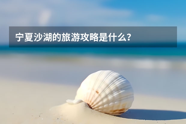 宁夏沙湖的旅游攻略是什么？